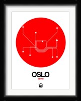Oslo Red Subway Map Fine Art Print