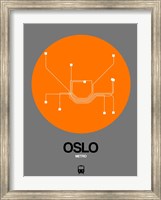 Oslo Orange Subway Map Fine Art Print