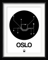 Oslo Black Subway Map Fine Art Print