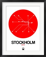 Stockholm Red Subway Map Fine Art Print