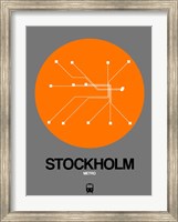 Stockholm Orange Subway Map Fine Art Print