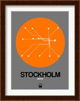 Stockholm Orange Subway Map Fine Art Print