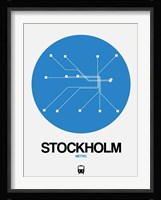 Stockholm Blue Subway Map Fine Art Print