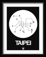 Taipei White Subway Map Fine Art Print