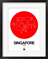 Singapore Red Subway Map Fine Art Print