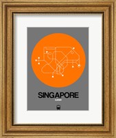 Singapore Orange Subway Map Fine Art Print