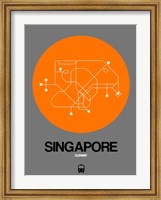 Singapore Orange Subway Map Fine Art Print