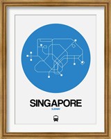 Singapore Blue Subway Map Fine Art Print