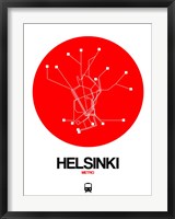 Helsinki Red Subway Map Fine Art Print