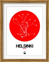Helsinki Red Subway Map Fine Art Print