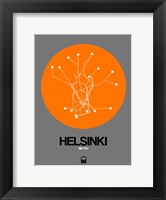 Helsinki Orange Subway Map Fine Art Print