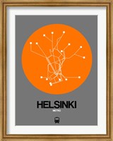 Helsinki Orange Subway Map Fine Art Print