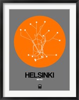 Helsinki Orange Subway Map Fine Art Print