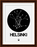Helsinki Black Subway Map Fine Art Print