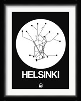 Helsinki White Subway Map Fine Art Print