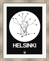 Helsinki White Subway Map Fine Art Print