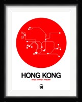 Hong Kong Red Subway Map Fine Art Print