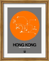 Hong Kong Orange Subway Map Fine Art Print