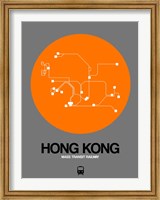 Hong Kong Orange Subway Map Fine Art Print