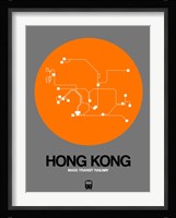Hong Kong Orange Subway Map Fine Art Print