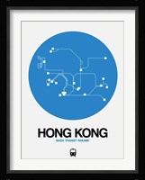 Hong Kong Blue Subway Map Fine Art Print