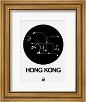 Hong Kong Black Subway Map Fine Art Print