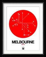 Melbourne Red Subway Map Fine Art Print