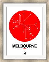 Melbourne Red Subway Map Fine Art Print