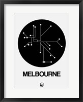 Melbourne Black Subway Map Fine Art Print