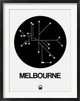 Melbourne Black Subway Map Fine Art Print