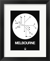 Melbourne White Subway Map Fine Art Print