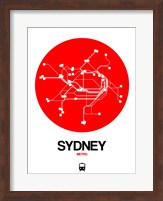 Sydney Red Subway Map Fine Art Print