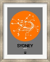 Sydney Orange Subway Map Fine Art Print