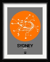 Sydney Orange Subway Map Fine Art Print
