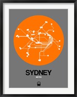 Sydney Orange Subway Map Fine Art Print