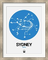 Sydney Blue Subway Map Fine Art Print