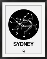 Sydney Black Subway Map Fine Art Print