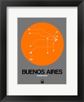 Buenos Aires Orange Subway Map Fine Art Print
