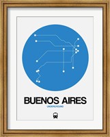 Buenos Aires Blue Subway Map Fine Art Print