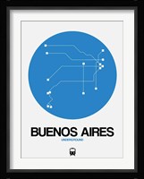 Buenos Aires Blue Subway Map Fine Art Print