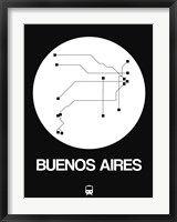 Buenos Aires White Subway Map Fine Art Print