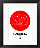 Hamburg Red Subway Map Fine Art Print