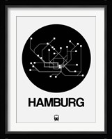 Hamburg Black Subway Map Fine Art Print