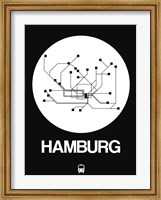 Hamburg White Subway Map Fine Art Print