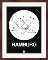 Hamburg White Subway Map Fine Art Print