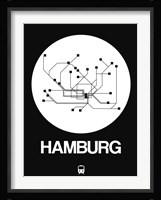 Hamburg White Subway Map Fine Art Print