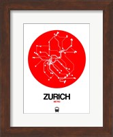 Zurich Red Subway Map Fine Art Print
