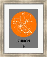 Zurich Orange Subway Map Fine Art Print
