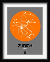 Zurich Orange Subway Map Fine Art Print