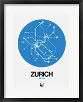 Zurich Blue Subway Map Fine Art Print